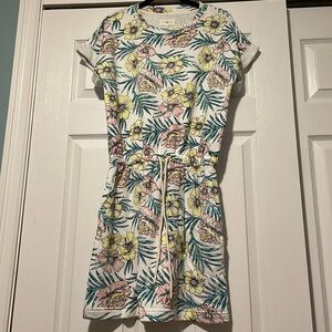 Lou & Grey 🌸 by The Loft Summer Tropical Flower Palm Dress XS 🌸